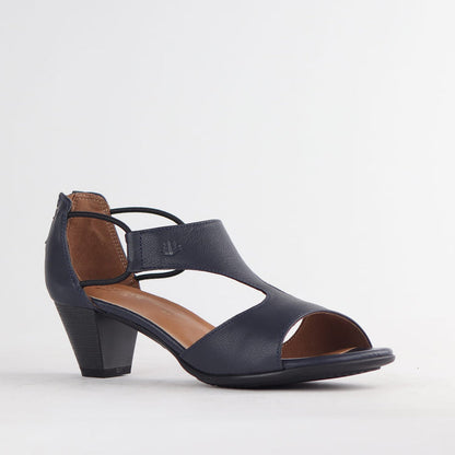 Froggie Shoes Shoes Froggie Women's T-Bar Heel Closed Back-Wider Fit - Navy Leather - 11645