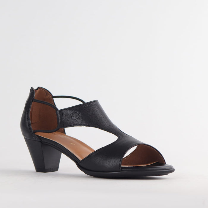 Froggie Shoes Shoes Froggie Women's T-Bar Heel Closed Back-Wider Fit- Black Leather - 11645