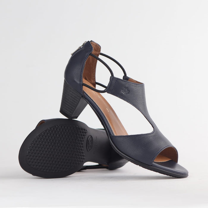 Froggie Shoes Shoes Froggie Women's T-Bar Heel Closed Back-Wider Fit - Navy Leather - 11645