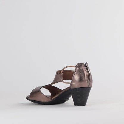 Froggie Shoes Shoes Froggie Women's T-Bar Heel Closed Back-Wider Fit -Lead Metallic - 11645