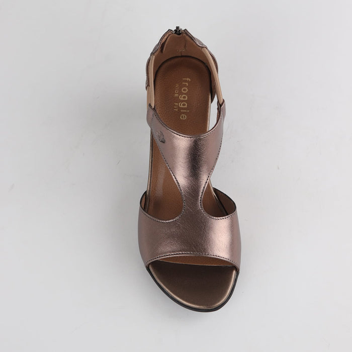 Froggie Shoes Shoes Froggie Women's T-Bar Heel Closed Back-Wider Fit -Lead Metallic - 11645