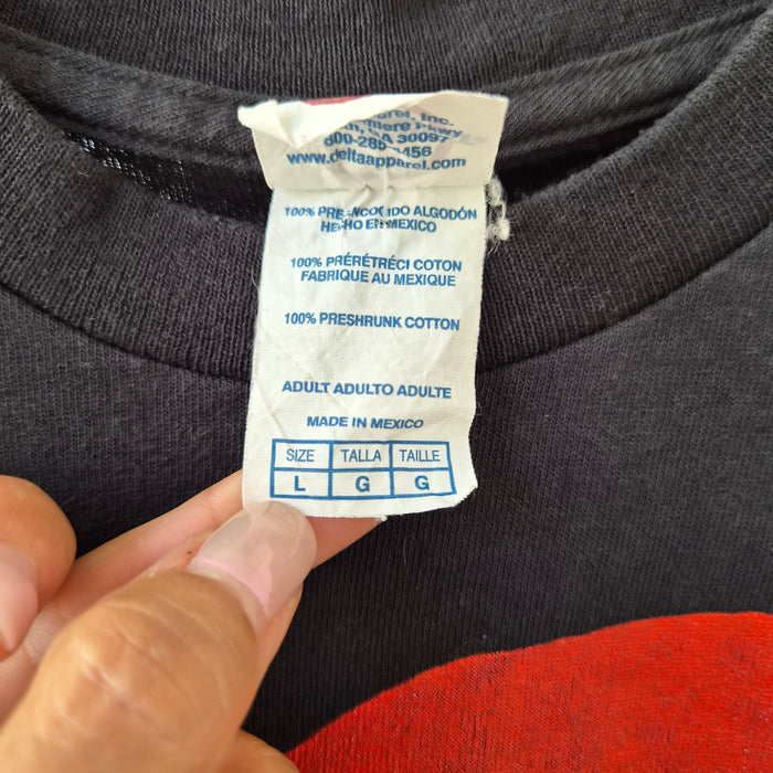 T-shirt Delta Apparel chat Père Noël noir taille L