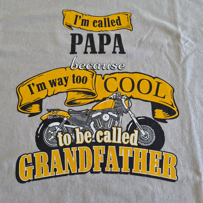 T-shirt Gildan Papa Grandfather moto beige taille L