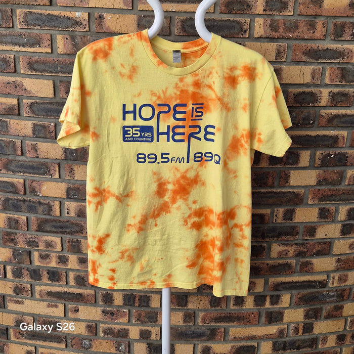 T-shirt Gildan tie-dye 89Q Hope Is Here jaune orange taille L
