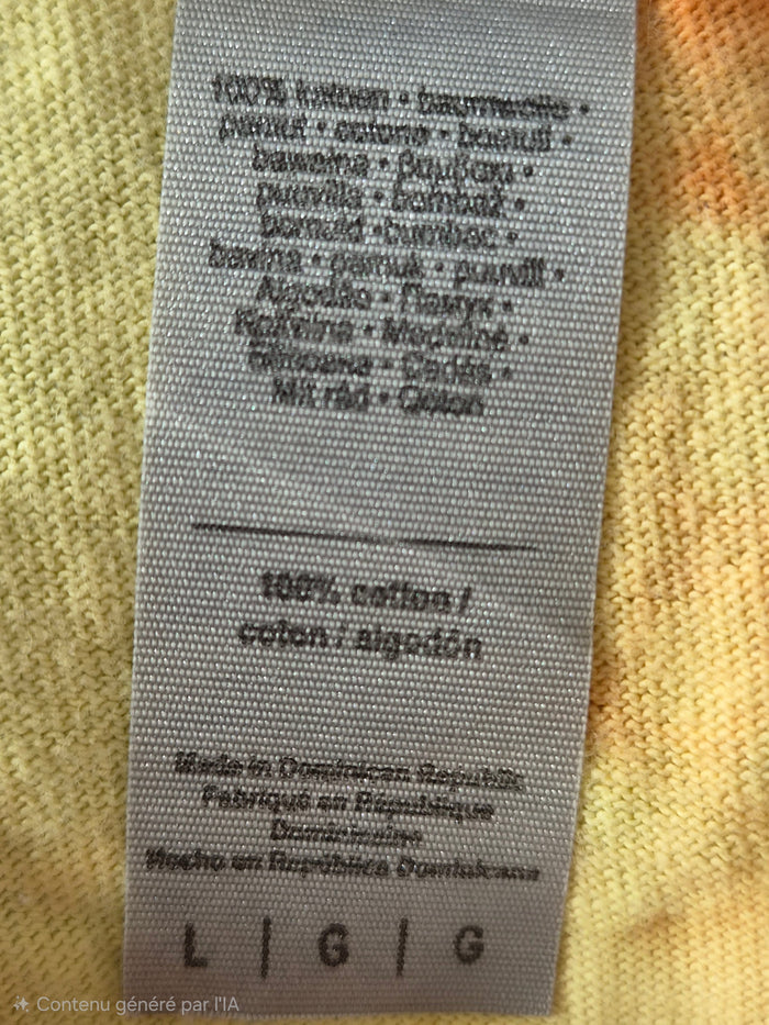 T-shirt Gildan tie-dye 89Q Hope Is Here jaune orange taille L