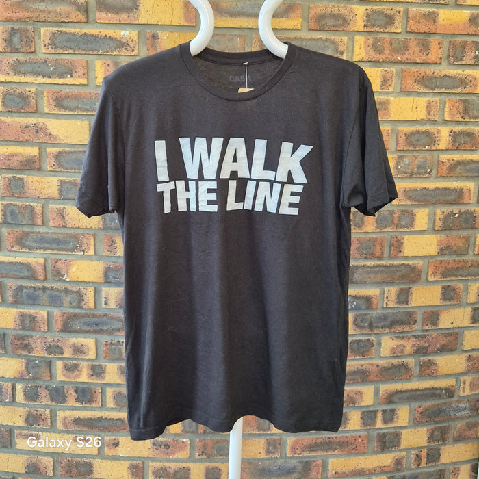 T-shirt I Walk The Line noir taille L