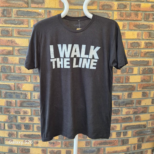 T-shirt I Walk The Line noir taille L