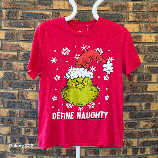 T-shirt The Grinch Define Naughty rouge – L