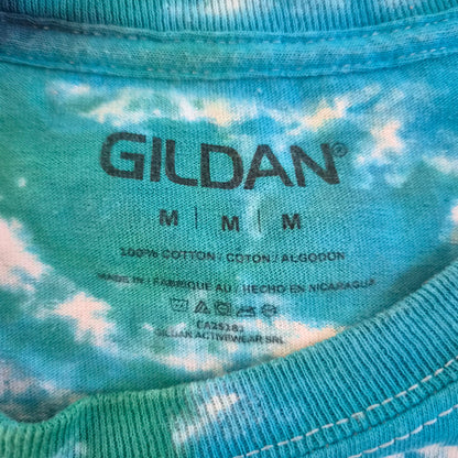 T-Shirt Tie-Dye Bleu et Vert GILDAN – Taille M