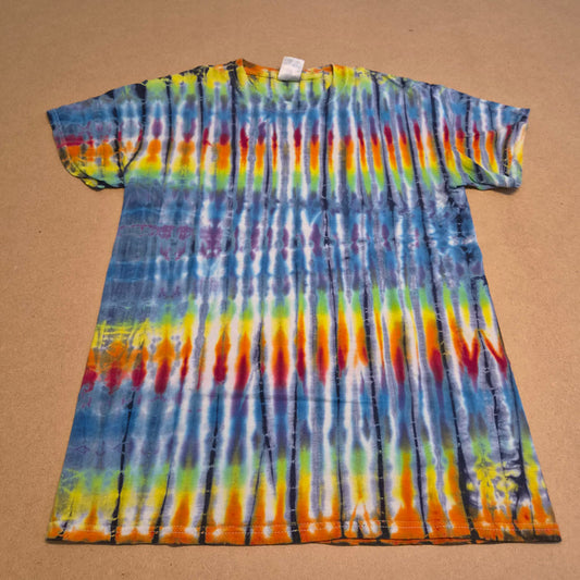T-shirt Tie-Dye Flammes Multicolore Gildan Ultra Cotton — Taille S
