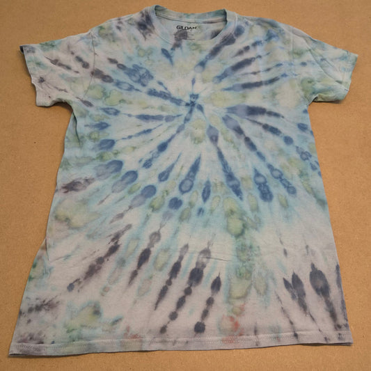 T-Shirt Tie-Dye Spirale Bleu & Pastel GILDAN – Taille S