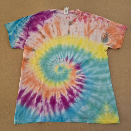 T-Shirt Tie-Dye Spirale Multicolore GILDAN Heavy Cotton – Taille L