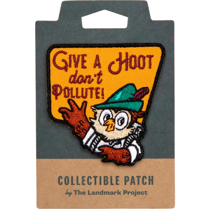 The Landmark Project Give A Hoot Embroidered Patch