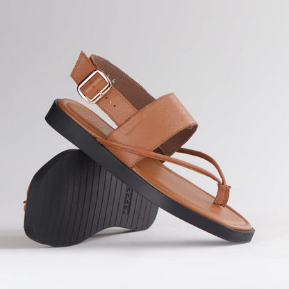 Froggie Shoes Shoes Toe Thong flat sandal in Tan  - 12868