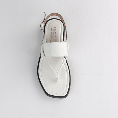 Froggie Shoes Shoes Toe Thong flat sandal in White - 12868