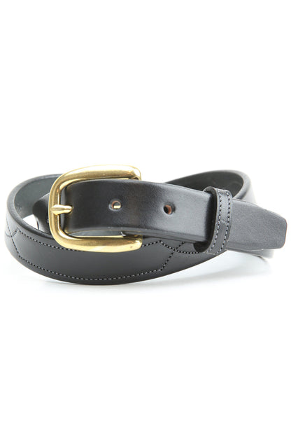 Tory Leather 1" 3 Times Repeated Stitched Pattern Belt (2333) - Black