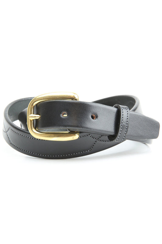 Tory Leather 1" 3 Times Repeated Stitched Pattern Belt (2333) - Black