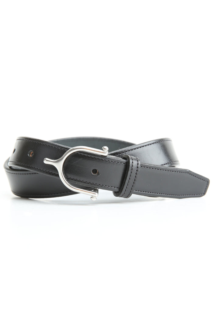 Tory Leather 1" Stitched Belt with S.S. Spur Buckle (2717) - Black
