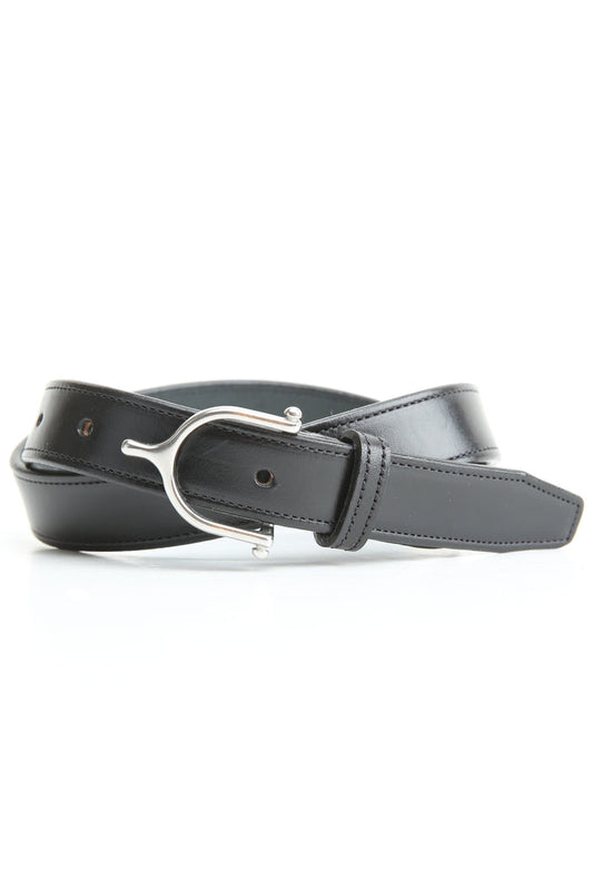 Tory Leather 1" Stitched Belt with S.S. Spur Buckle (2717) - Black