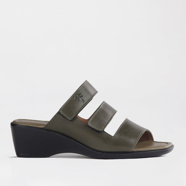 Factory Shop Shoes C36 / Forest / 12921 Froggie Women's Triple Leather strap sandal in Forest - 12921