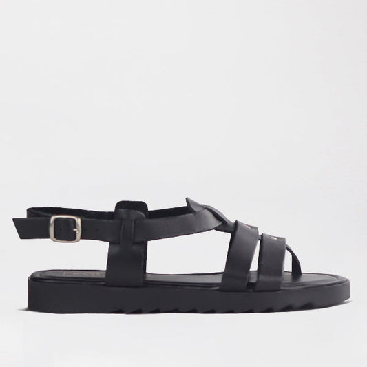Factory Shop Shoes 3 / Black / 12928 Unlined Slingback Leather Sandal in Black - 12928