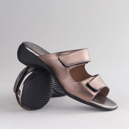 Factory Shop Mule Sandal in Lead Metallic - 12557 - pair.