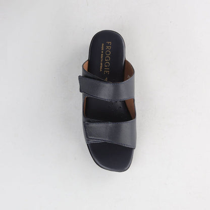 Factory Shop Mule Sandal in Navy - 12557 - top angle.