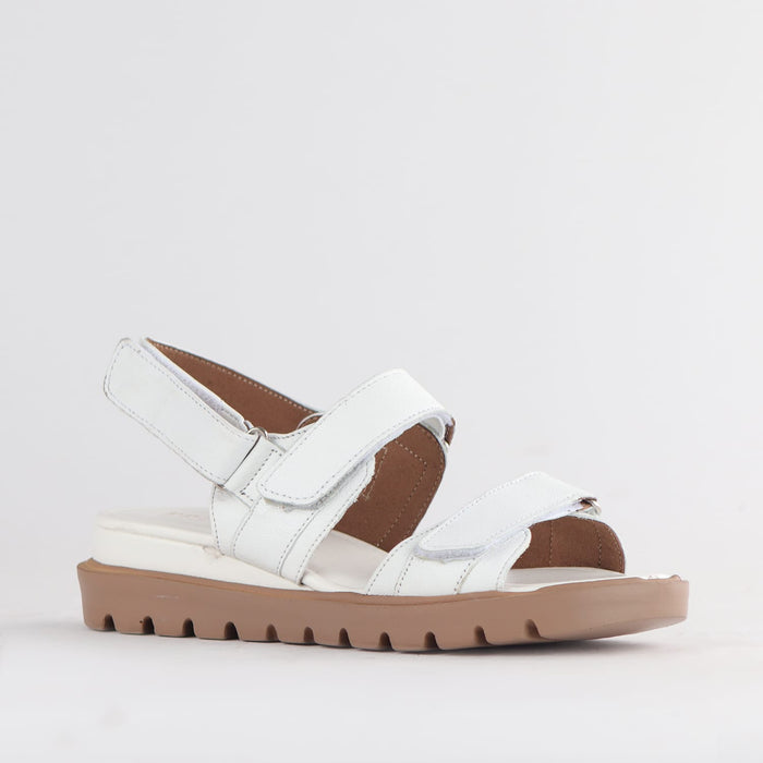 Froggie Shoes Shoes Froggie Women's Velcro straps Sandal-White Leather - 12667