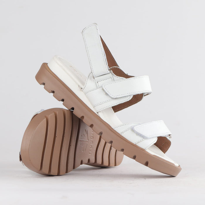 Froggie Shoes Shoes Froggie Women's Velcro straps Sandal-White Leather - 12667