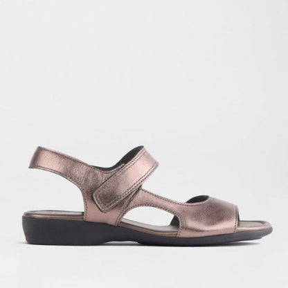 Froggie Wider Fit Slingback Flat Sandal in Lead -12221 - single side.