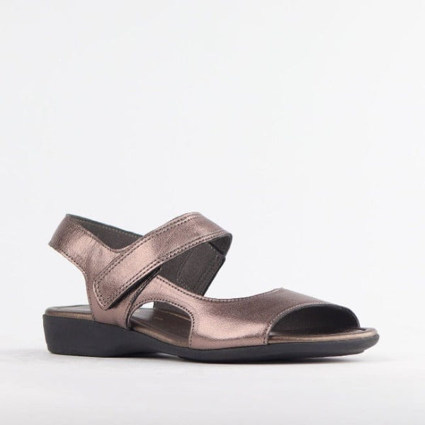 Froggie Wider Fit Slingback Flat Sandal in Lead -12221 - single side.