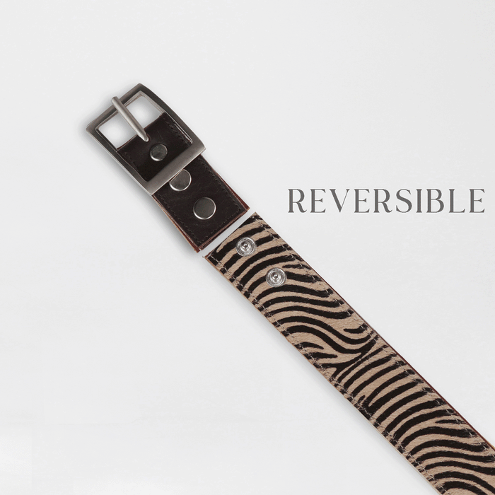 Froggie Shoes Shoes Women's Reversible Belt in Brown and Zebra - 12978