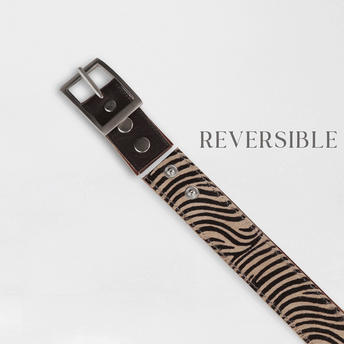 Froggie Shoes Shoes Women's Reversible Belt in Brown and Zebra - 12978