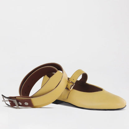 Froggie Shoes Shoes Women's Belt in Butter yellow - 12978